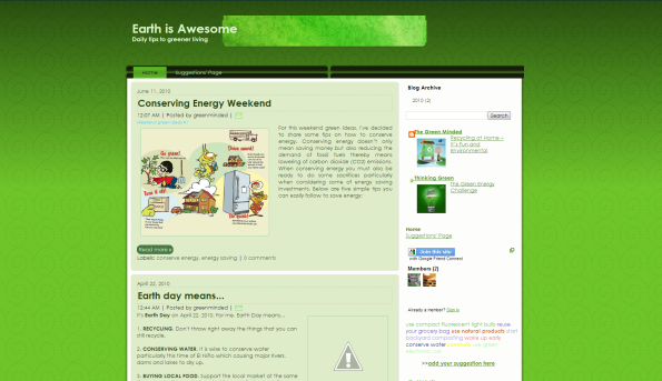 earth is awesome blogger template